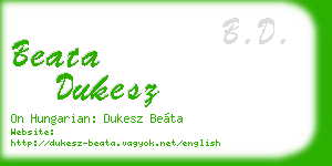 beata dukesz business card