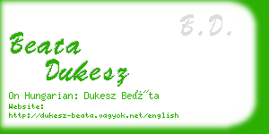 beata dukesz business card